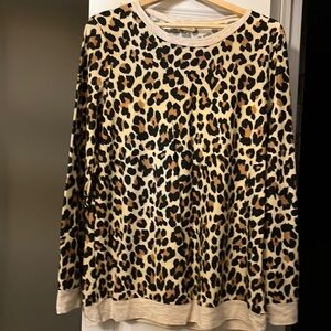 NWT Leopard Print Long Sleeve Top